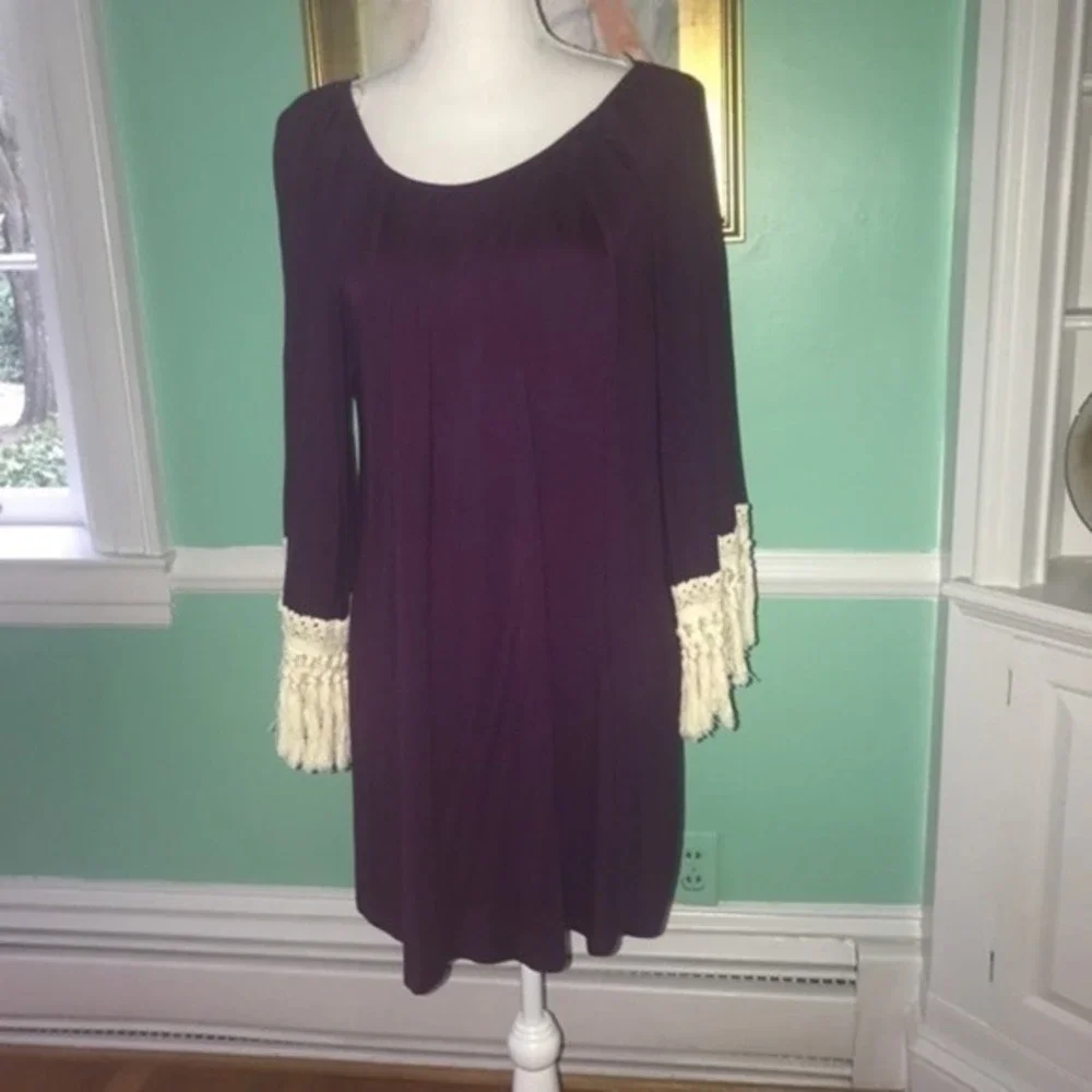 Mini NWT‎ Purple with Fringed Sleeves Dress…